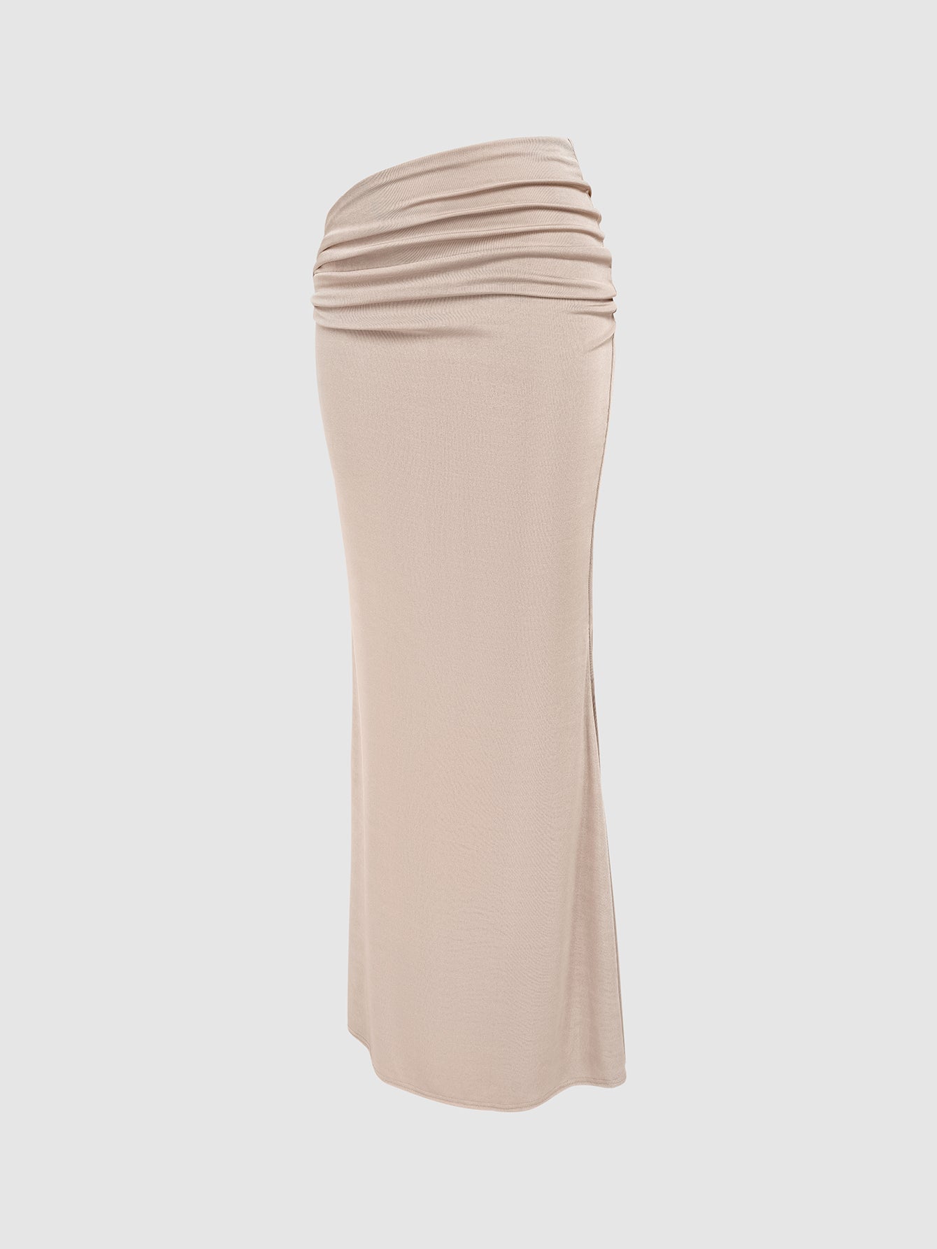 GOLDEN PINK RUCHED MID-RISE MAXI SKIRT