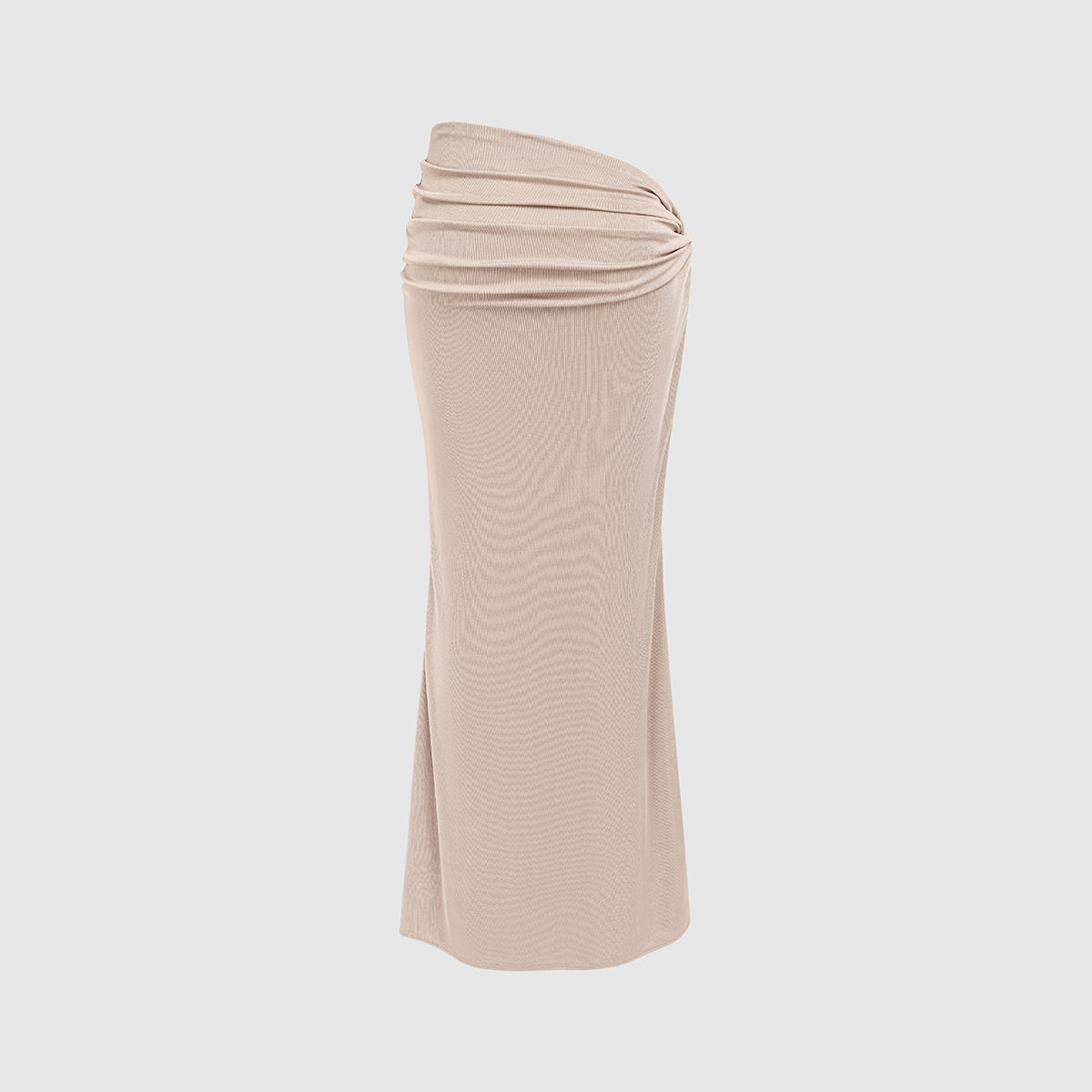GOLDEN PINK RUCHED MID-RISE MAXI SKIRT