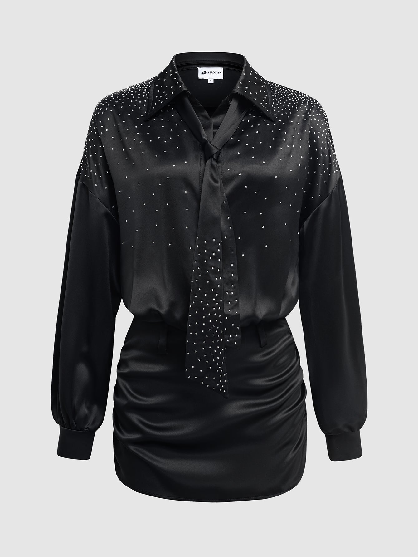 CRYSTAL EMBROIDERED DRESS BLACK