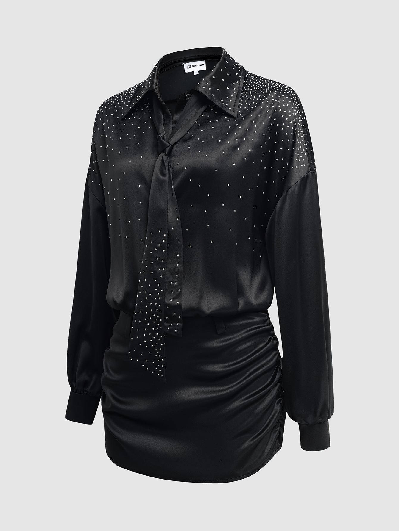 CRYSTAL EMBROIDERED DRESS BLACK