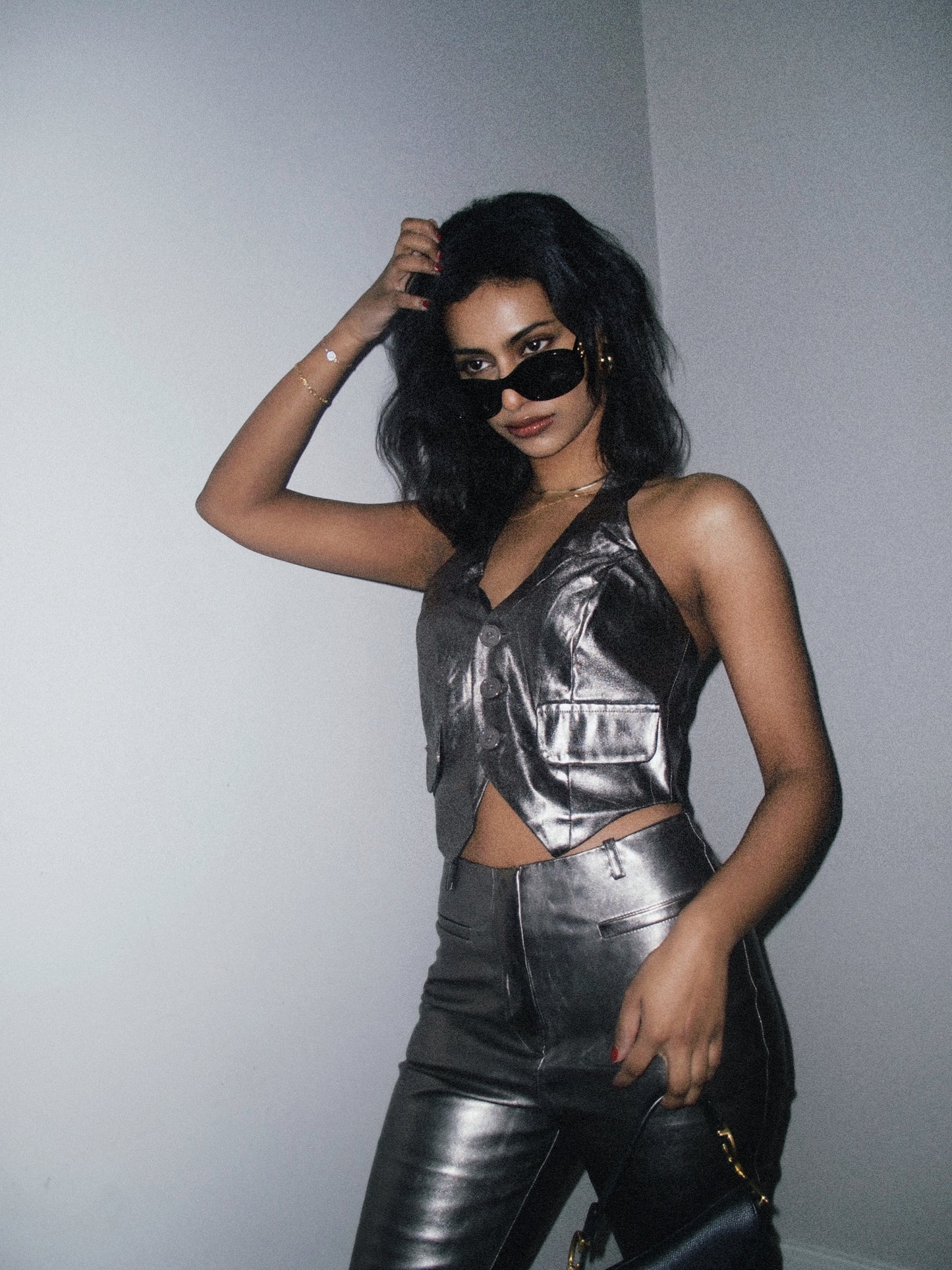 Women's Metallic Vest Top