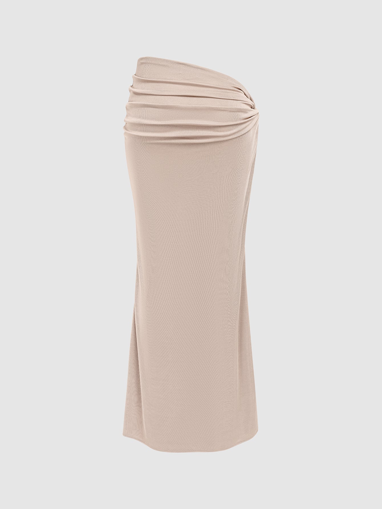 GOLDEN PINK RUCHED MID-RISE MAXI SKIRT